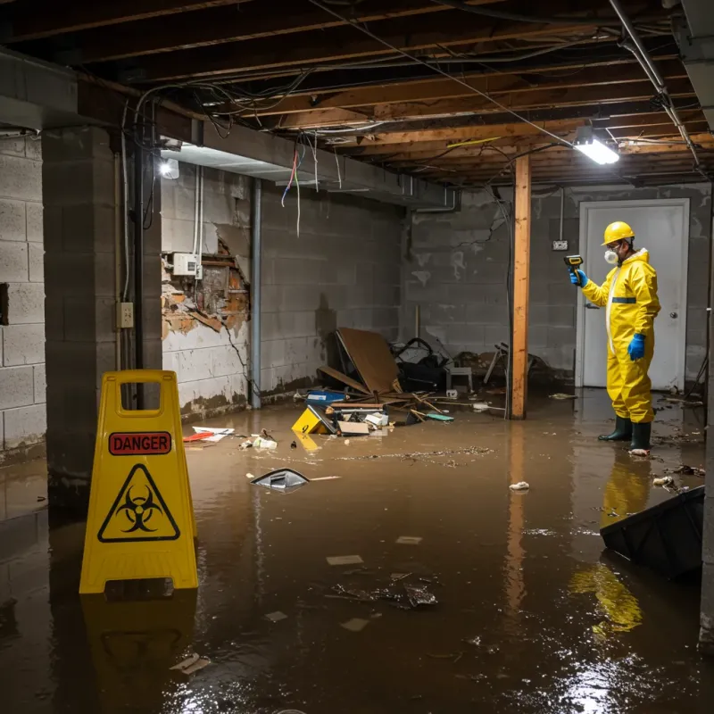 Flooded Basement Electrical Hazard in Fairlea, WV Property