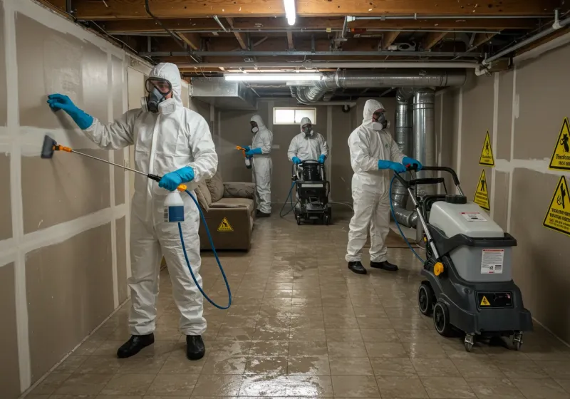 Basement Moisture Removal and Structural Drying process in Fairlea, WV